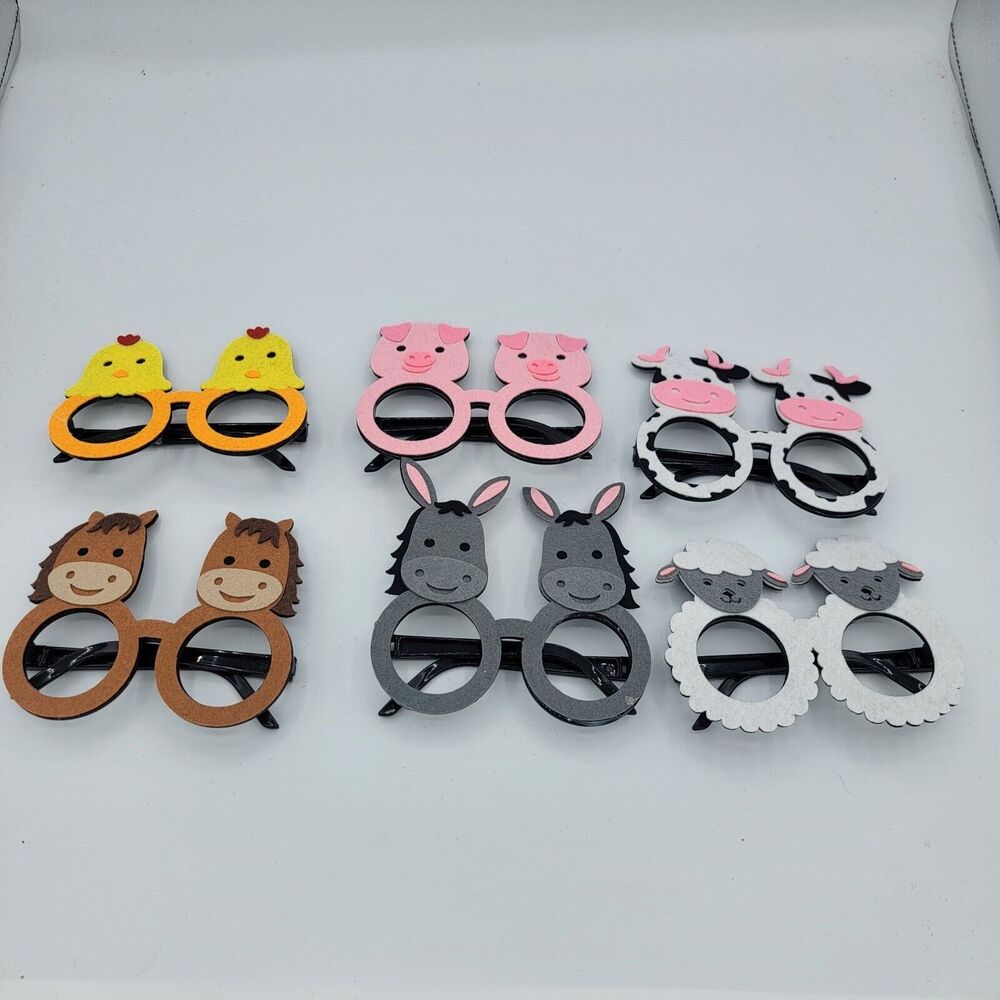 6 PCS Kids Party Eyeglasses Funny Eye Glasses Animal Party Glasses